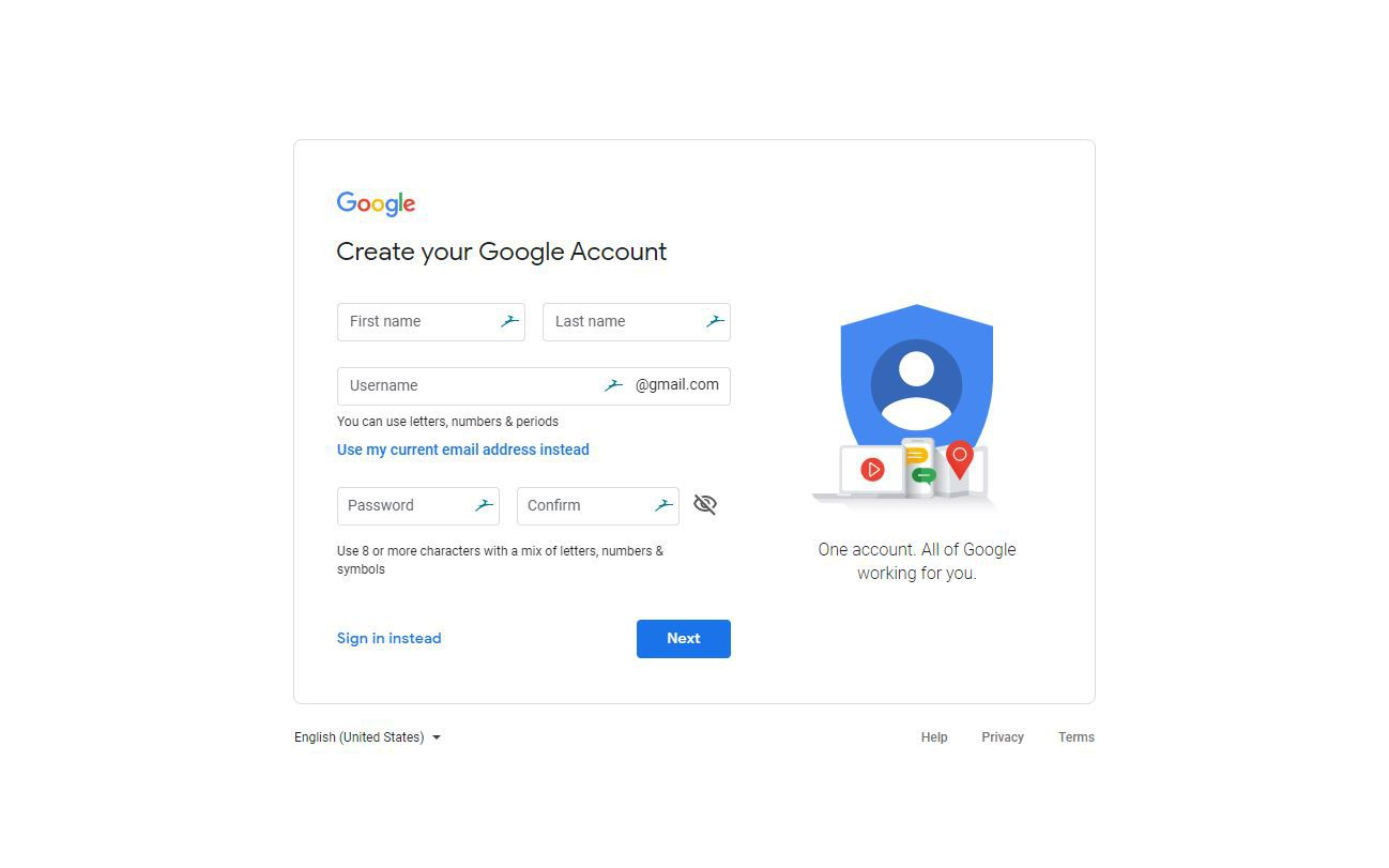 Create a Gmail account